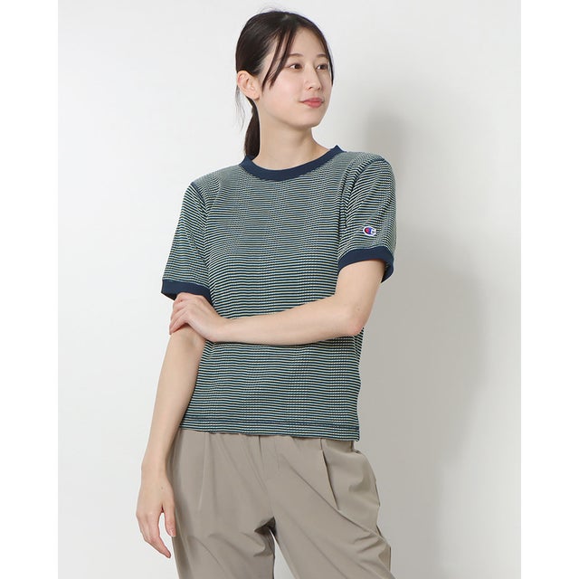レディース 半袖Tシャツ SHORT SLEEVE BORDER T-SHIRT_ CW-X325 （GREEN）