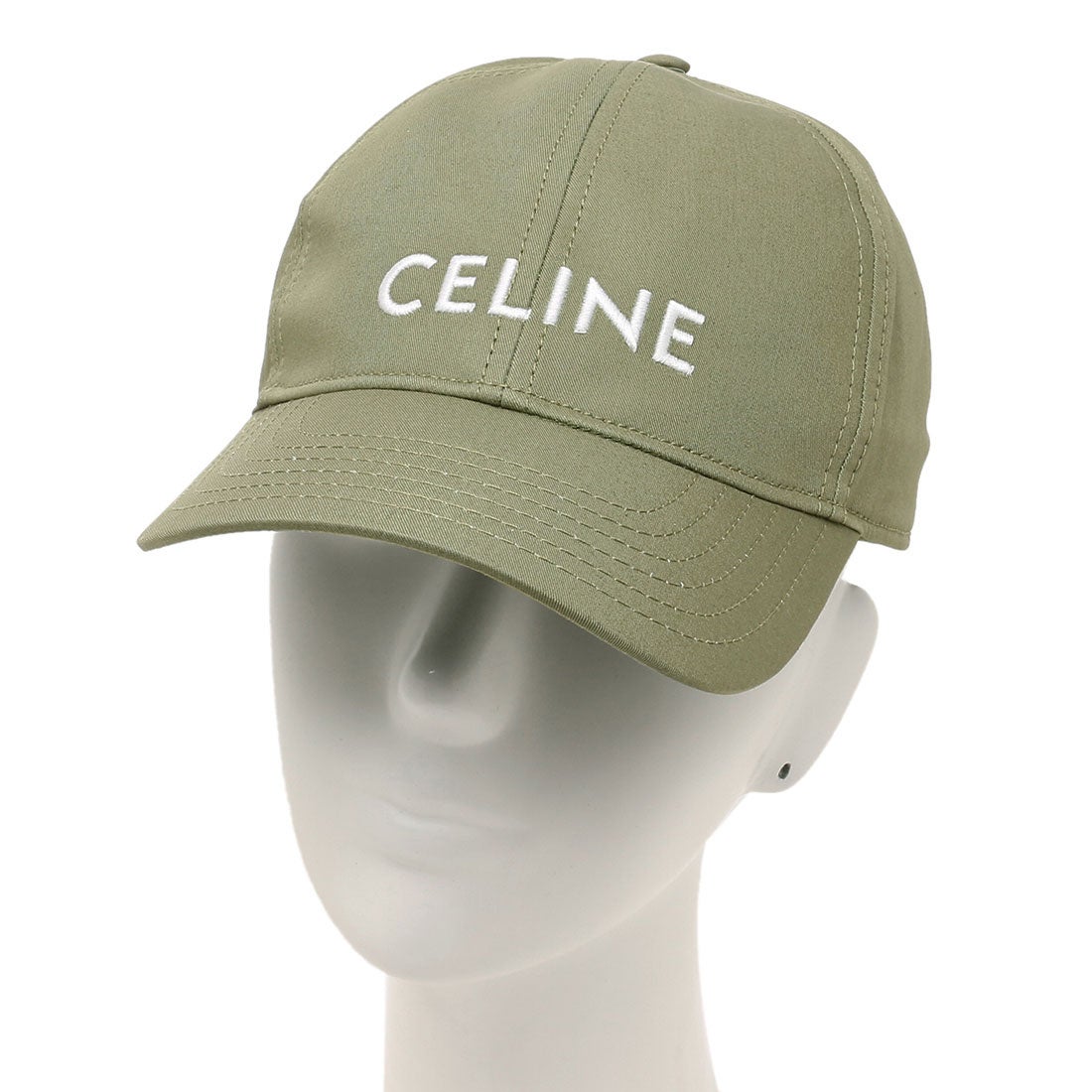 セリーヌ CELINE 帽子 ベースボールキャップ ロゴ カーキ メンズ