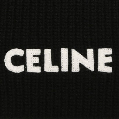 セリーヌ CELINE マフラー ストール リブ編みウールマフラー ロゴ ブラック メンズ レディース ユニセックス CELINE 2AC35423P 38NO （BLACK）｜詳細画像