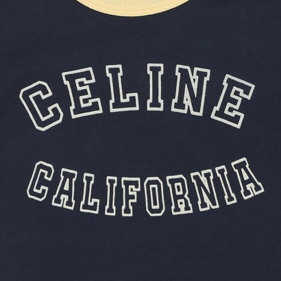 セリーヌ CELINE Tシャツ カットソー カリフォルニア ロゴ コットンジャージー ネイビー レディース CELINE 2X17H671Q 07FJ （BLEU NUIT LEMON PIE OFF WHITE）｜詳細画像