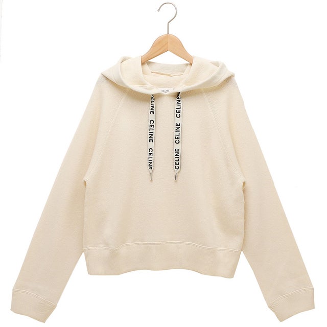 セリーヌ CELINE ニット セーター ルーズフィット ロゴ ホワイト 