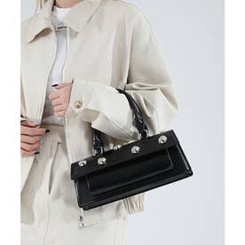 スタッズフラップ ロングショルダーバッグ cula1644 （ブラック）