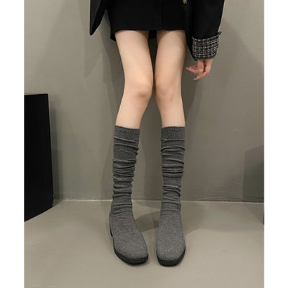 伸ばしても履ける くしゅくしゅソックスブーツ culs223 （グレー）｜詳細画像
