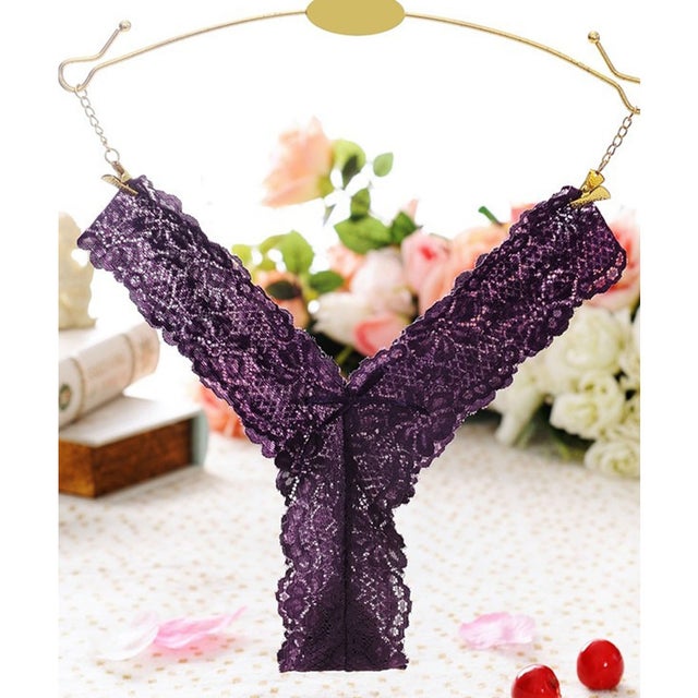 総レースTバックショーツ タンガショーツ culu687 （パープル）
