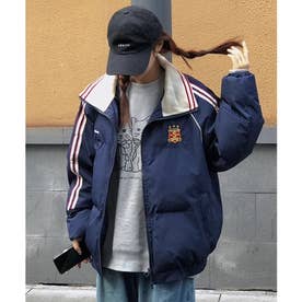 エンブレム＆ダブルライン 中綿ジャケット culw953 （ネイビー）