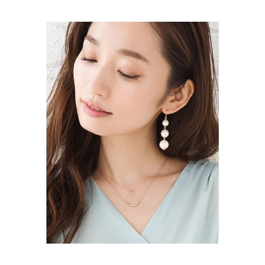 クリームドット Cream dot. 華奢でエレガントな印象の、2連ジルコニア 