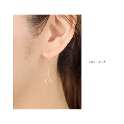 クリームドット Cream dot. 多面カットひし形の華奢メタルバーピアス/イヤリング （ピアスクリア）｜詳細画像