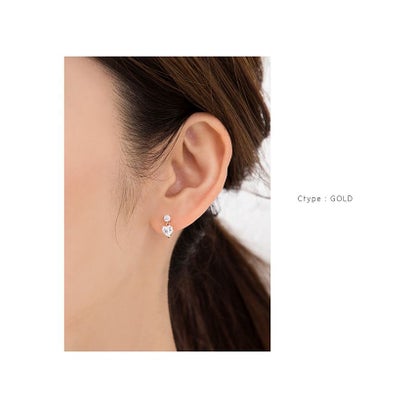 クリームドット Cream dot. 選べる3typeのちょい揺れシンプルビジューピアス/イヤリング （C：ゴールド）｜詳細画像