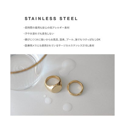 クリームドット Cream dot. 選べる3サイズのステンレス製オーバルキャッチレスピアス （Lサイズゴールド）｜詳細画像