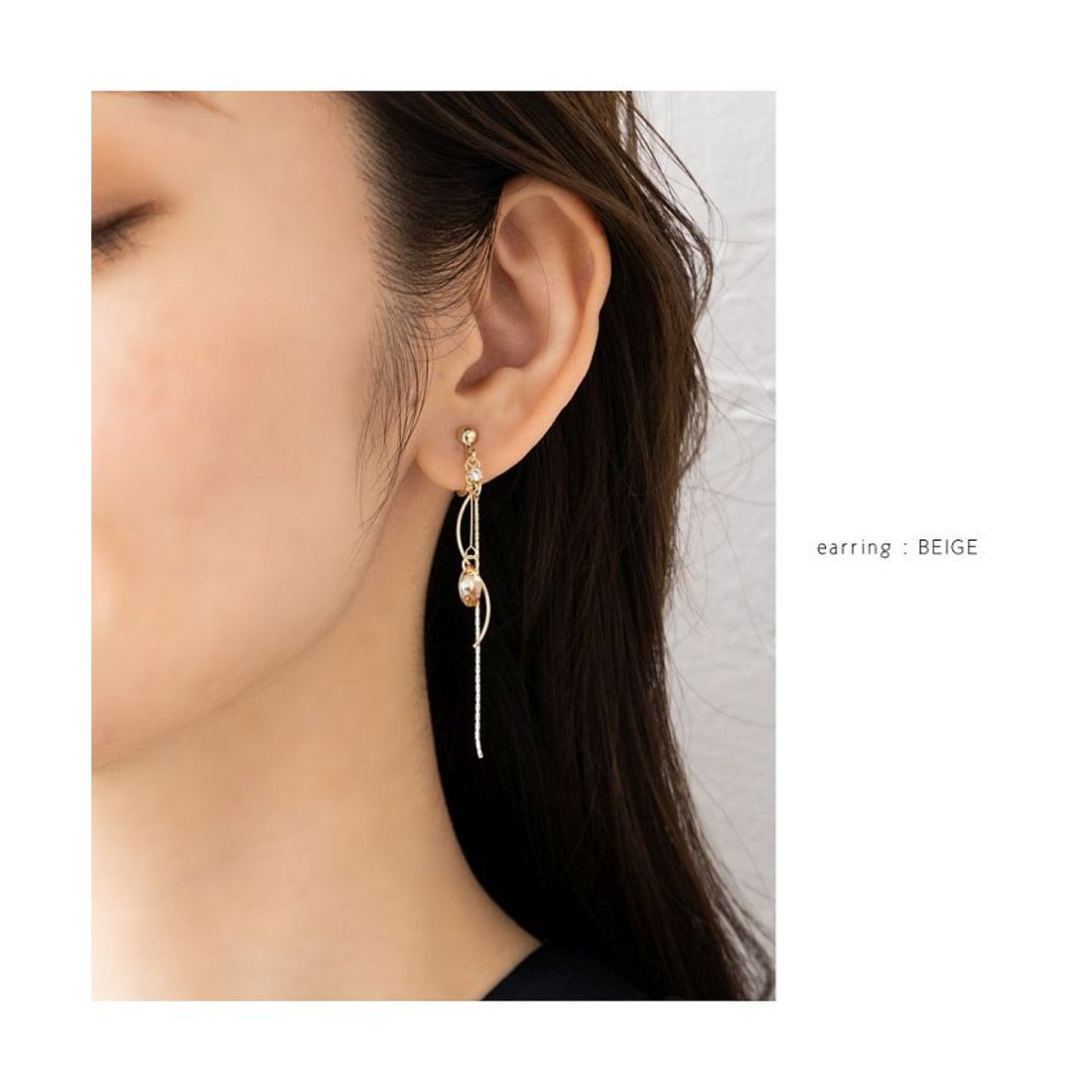 クリームドット Cream dot. 揺れるドロップが上品に煌めくラインピアス 