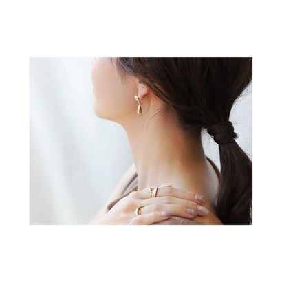 クリア×ニュアンスドロップのちょい揺れピアス/イヤリング （ヴィンテージシルバー）｜詳細画像