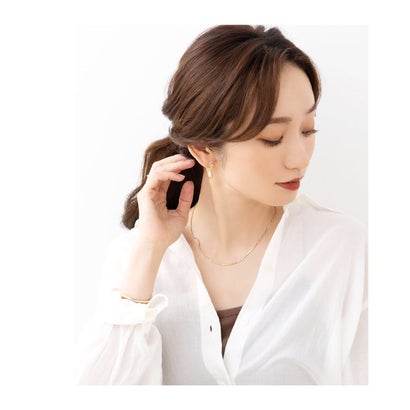 クリア×ニュアンスドロップのちょい揺れピアス/イヤリング （ヴィンテージシルバー）｜詳細画像