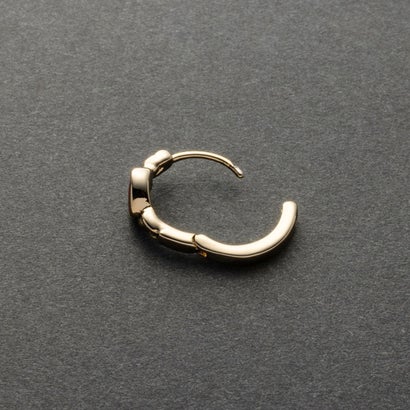 ハート×チェーンモチーフのキャッチレスフープピアス （ピアス：シルバー×レッド）｜詳細画像