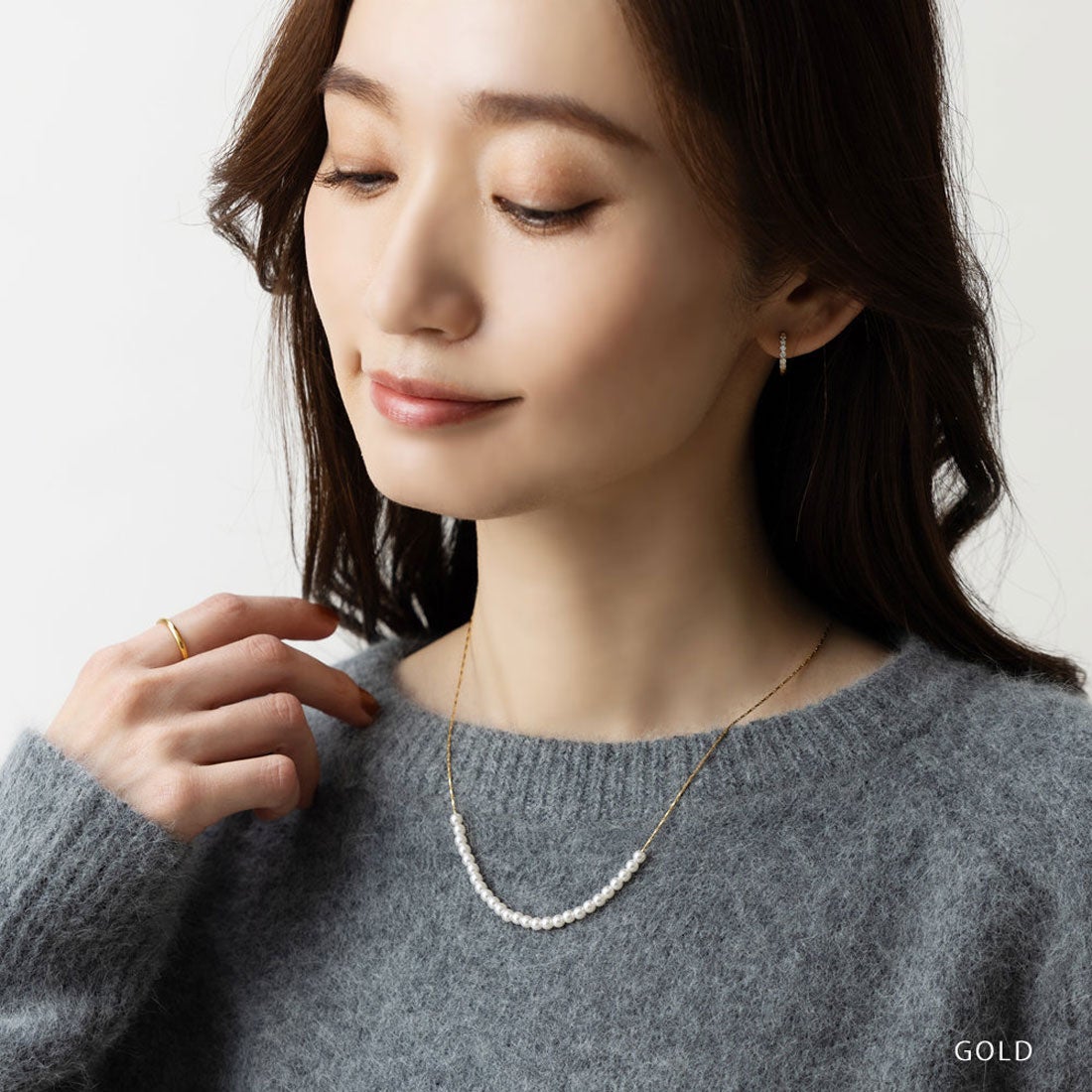 クリームドット Cream dot. きれいめ小粒パールの2SETネックレス （2 