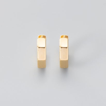 凛としたヘキサゴン型キャッチレスフープピアス （ピアス：シルバー）｜詳細画像