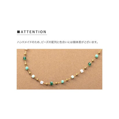 上品マルチカラーのステンレス製華奢ネックレス （ワンサイズ：ターコイズグリーン）｜詳細画像