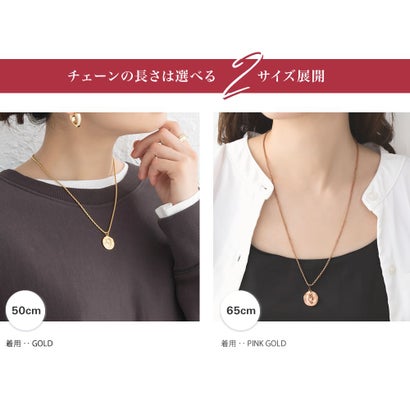 “歪み”の効いたコインモチーフのステンレス製ネックレス （ロング：ノーマルシルバー）｜詳細画像