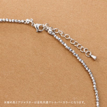 洗練モノトーンビーズのステンレス製ネックレス （ワンサイズ：ゴールド）｜詳細画像