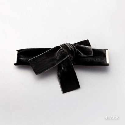 くるっと巻くだけ♪ベロアアシメリボンのクラップカフ （ワンサイズ：ブラウン）｜詳細画像