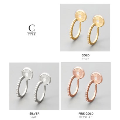 ちょうどいい存在感、3typeのワイヤーフィットイヤリング （イヤリング：C：シルバー）｜詳細画像