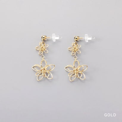 クリームドット Cream dot. 繊細ワイヤーフラワーの樹脂ピアス/イヤリング （ピアス：シルバー）｜詳細画像