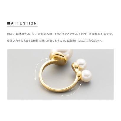 モードに華やぐ存在感アシメパールのフォークリング （シルバー）｜詳細画像