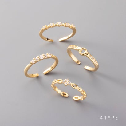 選べる4type！使える華奢デザインのオープンリング （D：ピンクゴールド）｜詳細画像