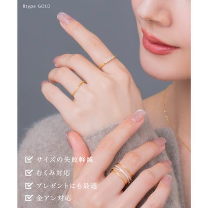 選べる4type！使える華奢デザインのオープンリング （D：ゴールド）｜詳細画像