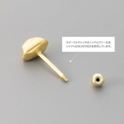 2typeから選べる、歪みメタルのネジロック式ピアス （Mサイズ：ゴールド）｜詳細画像