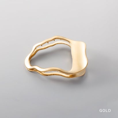 “もたれられる”ぺたんこ上品メタルのヘアクリップ （ワンサイズ：ゴールド）｜詳細画像