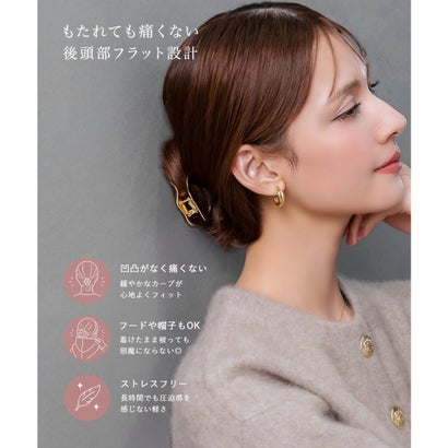 “もたれられる”ぺたんこ上品メタルのヘアクリップ （ワンサイズ：シルバー）｜詳細画像
