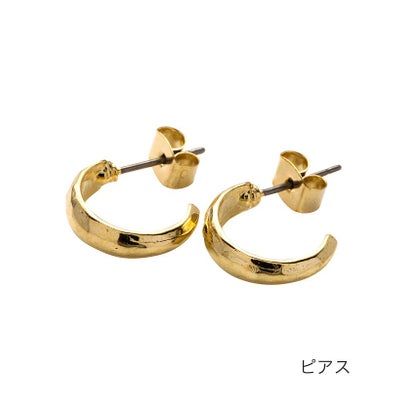 クリームドット Cream dot. 丸みシェイプが女っぽいミニフープイヤリング/ピアス （ピアスゴールド）｜詳細画像