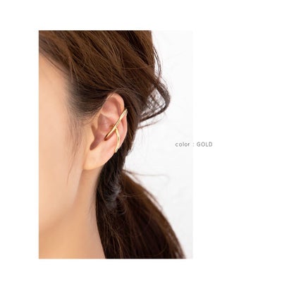 クリームドット Cream dot. 個性派メタルラインの片耳用大ぶりイヤーカフ （ゴールド）｜詳細画像