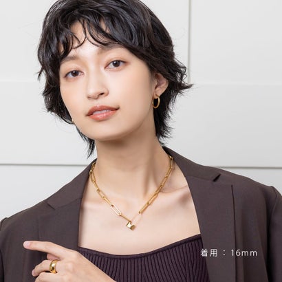 クリームドット Cream dot. 選べる6サイズ、シンプルで身につけやすいステンレス製フープイヤリング （ゴールド）｜詳細画像