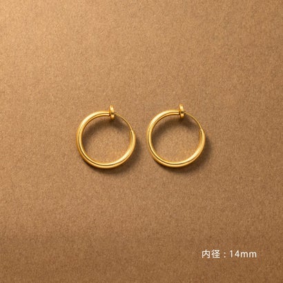 クリームドット Cream dot. 選べる6サイズ、シンプルで身につけやすいステンレス製フープイヤリング （ゴールド）｜詳細画像