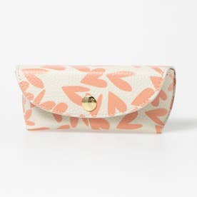 Coral Hearts Flap Glasses Case （ピンク）