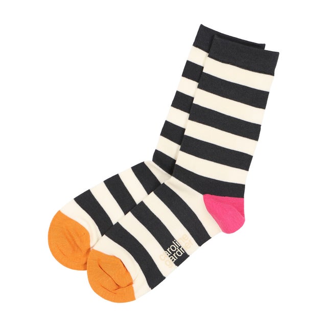 
                    Spots Socks CHARCOAL Stripes （グレー）
