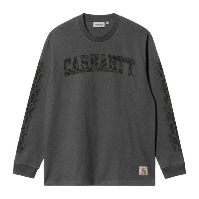 長袖カモスネークTシャツ（Long Sleeve Camo Snake T-Shirt） （Black (Garment Dyed)）