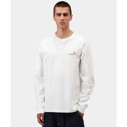 長袖 Tシャツ ロンT メンズ ワンポイント ロゴ （WHITE）｜詳細画像