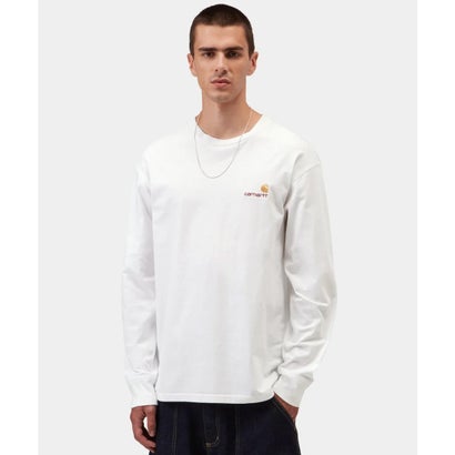 長袖 Tシャツ ロンT メンズ ワンポイント ロゴ （WHITE）｜詳細画像