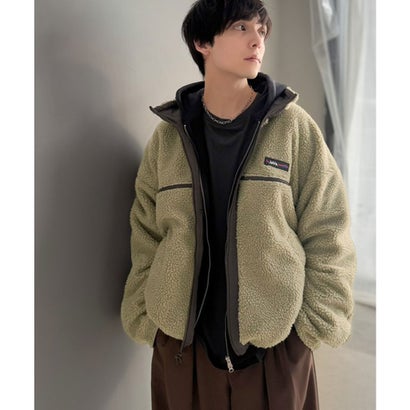 《JaVaジャバコラボ》暖か、想像以上。ナイロン×ボア リバーシブルスタンドカラーブルゾン （ブラウン×グレイッシュベージュ）｜詳細画像