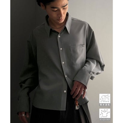 《Classical Origin》【イージーケア・吸水速乾・UVカット機能付】ブロード長袖シャツ （ホワイト）｜詳細画像
