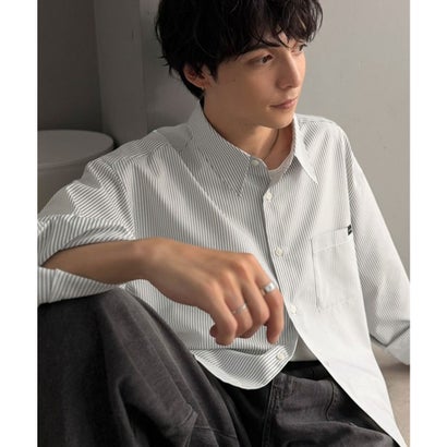 《Classical Origin》【イージーケア・吸水速乾・UVカット機能付】ブロード長袖シャツ （グレーストライプ）｜詳細画像