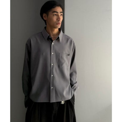 《Classical Origin》【イージーケア・吸水速乾・UVカット機能付】ブロード長袖シャツ （チャコールグレー）｜詳細画像