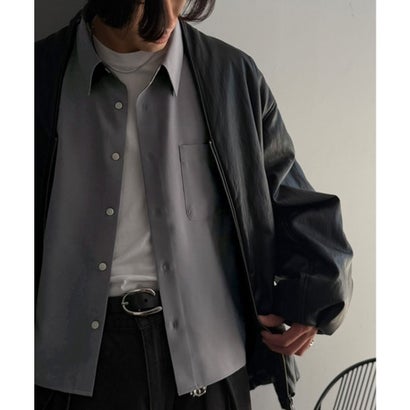 《Classical Origin》【イージーケア・吸水速乾・UVカット機能付】ブロード長袖シャツ （チャコールグレー）｜詳細画像