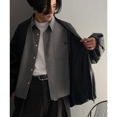 《Classical Origin》【イージーケア・吸水速乾・UVカット機能付】ブロード長袖シャツ （チャコールグレー）｜詳細画像