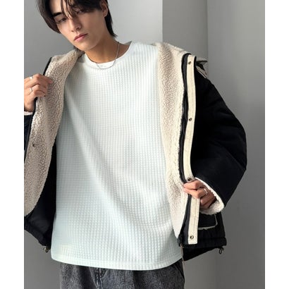 《JaVaジャバコラボ》シンプルなのに埋もれない。ふくれジャガードオーバーサイズプルオーバー（長袖） （オフホワイト）｜詳細画像