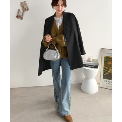 クラシカルエルフ Classical Elf ざっくり、ゆったり、とにかくルーズがいい!!スーパービッグフロントテーラードロングジャケット （ブラック）｜詳細画像