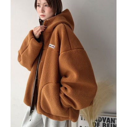 《JaVaジャバコラボ》「今日はどっちで着る？」2WAYで楽しむ リバーシブルフーディーブルゾン （ブラウン×ブラウン）｜詳細画像