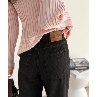 「なんか痩せた？」を引き出す！見違えるシルエット。セミフレアバギーデニムパンツ （ブラック）｜詳細画像